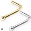 14K Gold Nose Pin (L-Shape) with Ball Tip