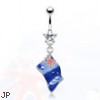 Belly ring with dangling Australian flag