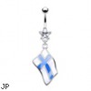 Belly ring with dangling Finland flag