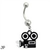 Belly Ring with dangling hollywood movie camera