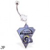 Belly Ring with official licensed NFL charm, St. Louis Rams