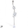 Belly ring with Pretty Dangling Tear Drop