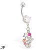 Belly ring with star and gem dangle