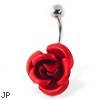 Big rose belly button ring