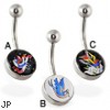 Bird logo belly ring