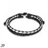 Black & White Braided Layer Leather Bracelet