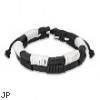 Black & White Leather Bracelet With Zig-Zag Shocker Knots