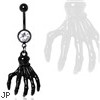 Black Zombie Claw Gemmed Navel Ring