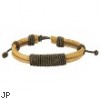 Brown Leather Bracelet With Long Shocker Tie Knots