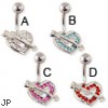 Heart and arrow navel ring