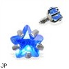 Internally Threaded Star Dermal Top, 14GA, 3mm, Blue