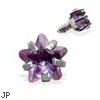 Internally Threaded Star Dermal Top, 14GA, 3mm, Purple