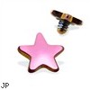 Internally Threaded Titanium Star Dermal Top, 14GA, 4mm, Purple