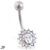 Jeweled sun belly ring