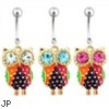 Jewled Owl Navel Rring