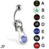 Logo zipper belly button ring