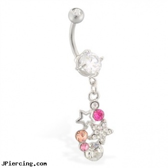 Belly ring with star and gem dangle, white gold belly rings, hello kitty belly button ring, belly rings plugs and tunnels, captive bead ring, the bead ring