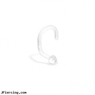 Clear Nose Screw / Nostril Piercing Retainer with Cone, 18 Ga, clear nose ring, clear tongue rings, clear toung rings, indian nose rings and earrings, process of getting nose piercing