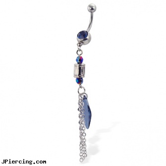 Jeweled belly button ring with a dangle, gold jeweled labret ring, jeweled belly rings, jeweled navel slave rings, pictures of sexy women with belly rings, giraffe belly rings