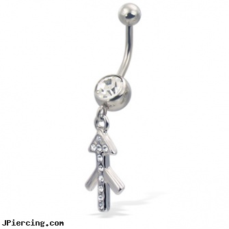 Jeweled Zodiac Belly Button Ring, Sagittarius, 18g jeweled labrets, gold jeweled labret ring, jeweled belly rings, zodiac tongue ring, zodiac belly rings