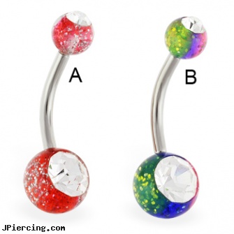 Multi-color glitter navel ring, multiple labia piercing, multiple ear piercing tattoo very short hair, multiple piercing spiral earrings, ear piercing flesh colored hider jewlery, colorado denver body piercing and tattoo shops