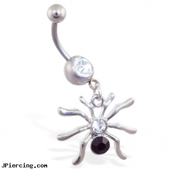 Navel ring with dangling jeweled spider, navel ring infection pictures, flexable navel rings, belly navel ring, pics of cock rings, girls getting nipple rings