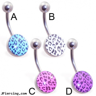 Navel ring with leopard print logo, navel piercing pics, navel piercing do it yourself, what are the symptoms of my navel piercing being infected, christmas belly rings, acrylic bead rings