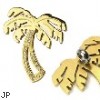 PVD Gold over 316L Stainless Steel Gem Paved Palm Tree Pendant