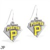 Mspiercing Sterling Silver Earrings With Official Licensed Pewter MLB Charms, Pittsburgh Pirates